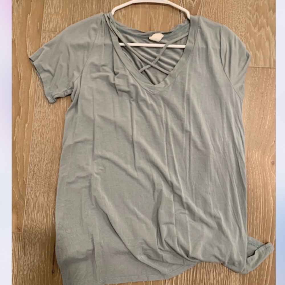 light green criss cross v next line top